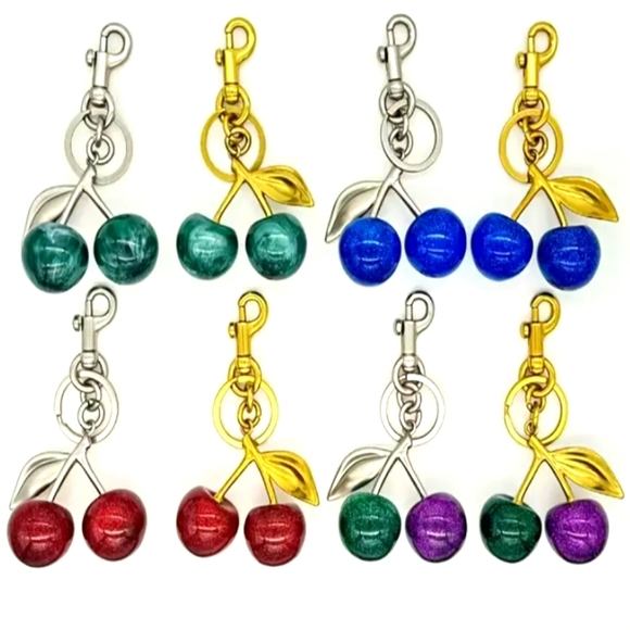 CHERRY KEYCHAIN BAG CHARMS π - Picture 7 of 15